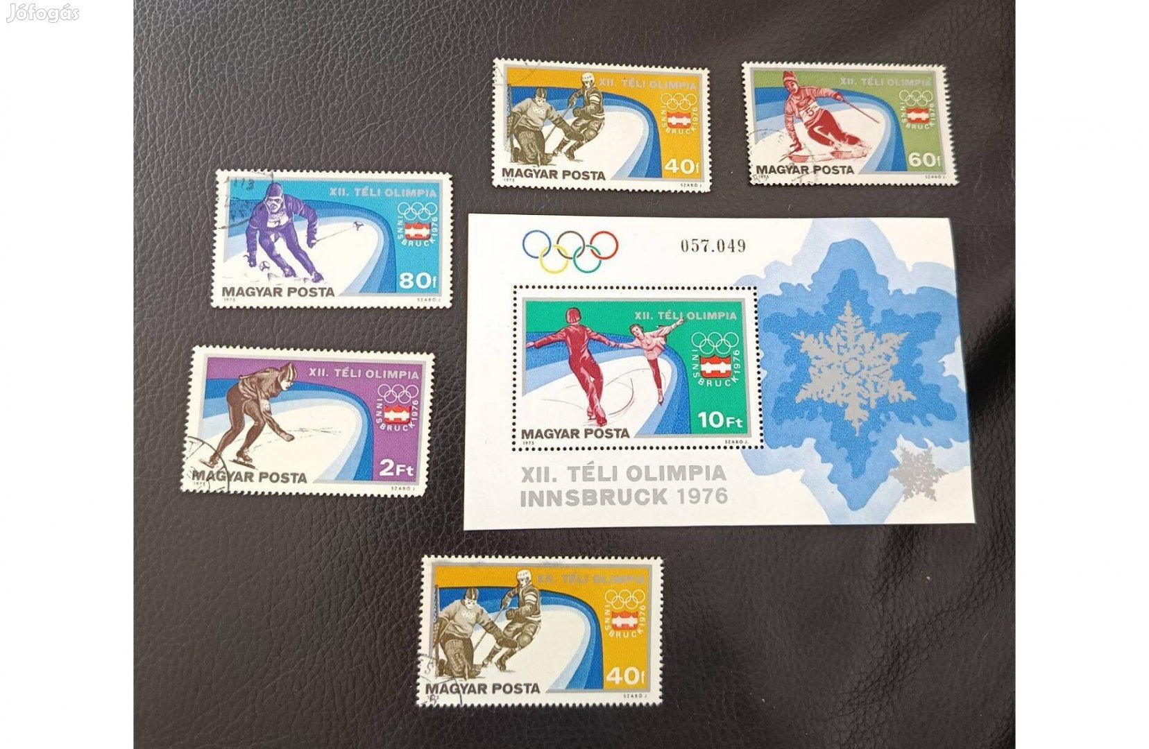 XII. Téli Olimpia Innsbruck 1976 bélyeg blokk+ bélyegek