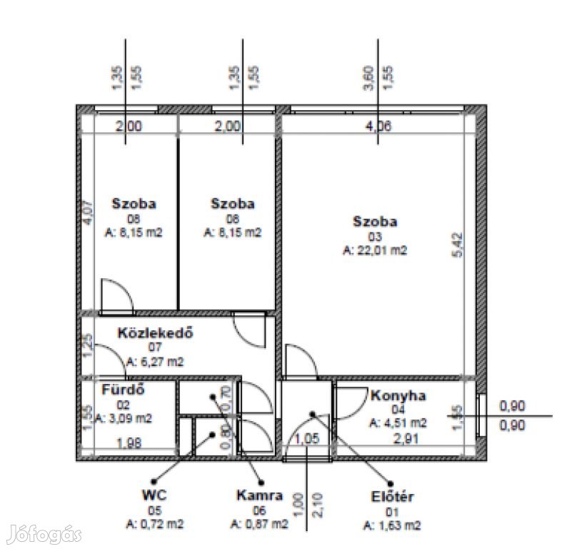 XIV. Kerület, Nagy Lajos király útja, 56 m2-es, 10. emeleti,