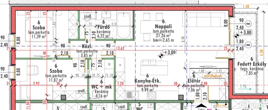 XIV. Kerület, Telepes utca, 76 m2-es, 1. emeleti, társasházi lakás