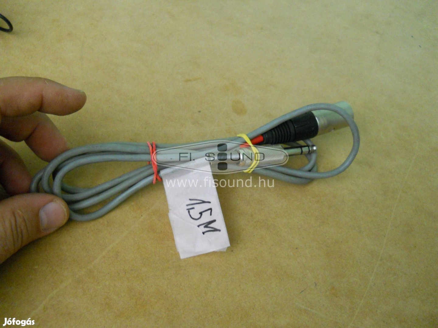 XLR - Jack 6,3 sztereo árnyékolt átjátszó kábel 1,5 m-s