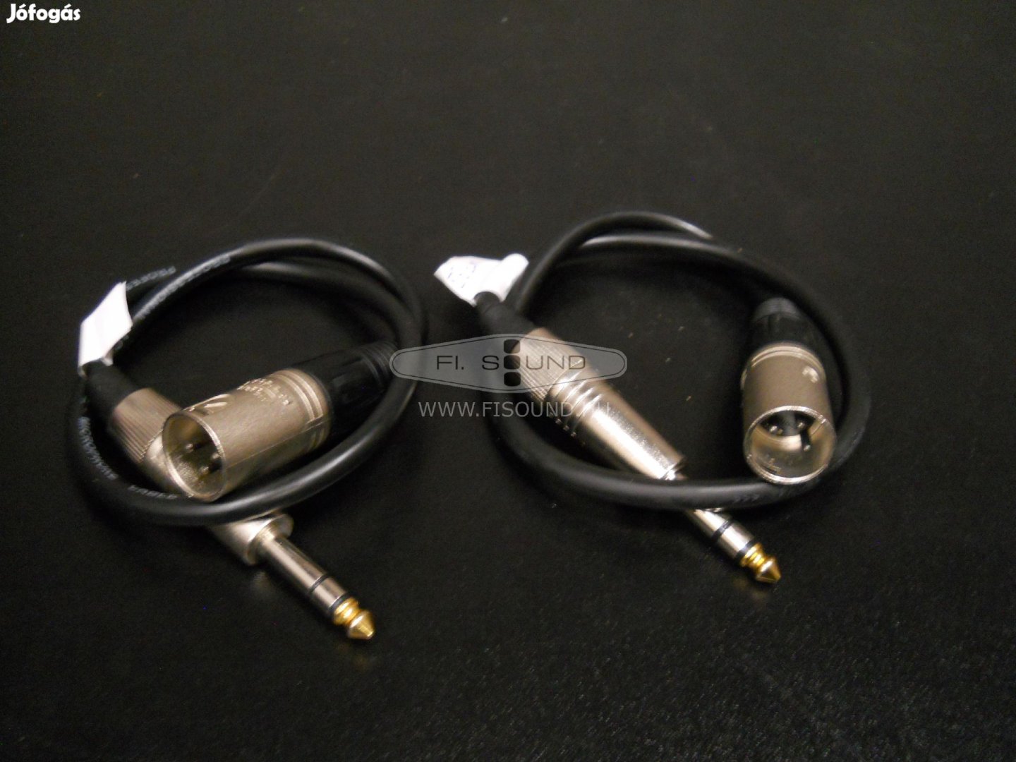 XLR - Jack 6,3 sztereo átjátszó kábel 0,55 m-s , párban