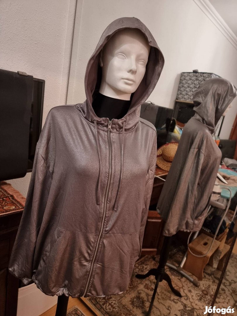 XL-Es H&M lurexes kapucnis kabát beleletlen,átmeneti 