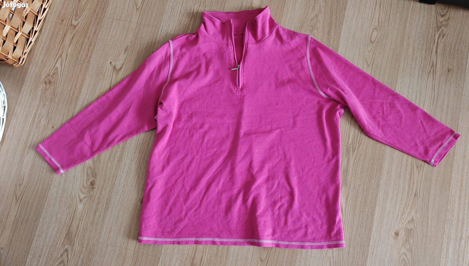 XL női pamut pink sporto pulóver