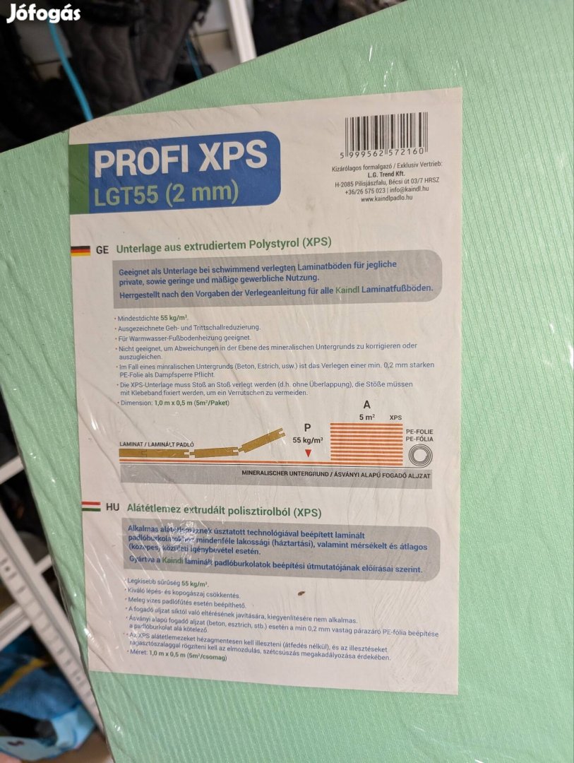 XPS alátét laminált padlóhoz