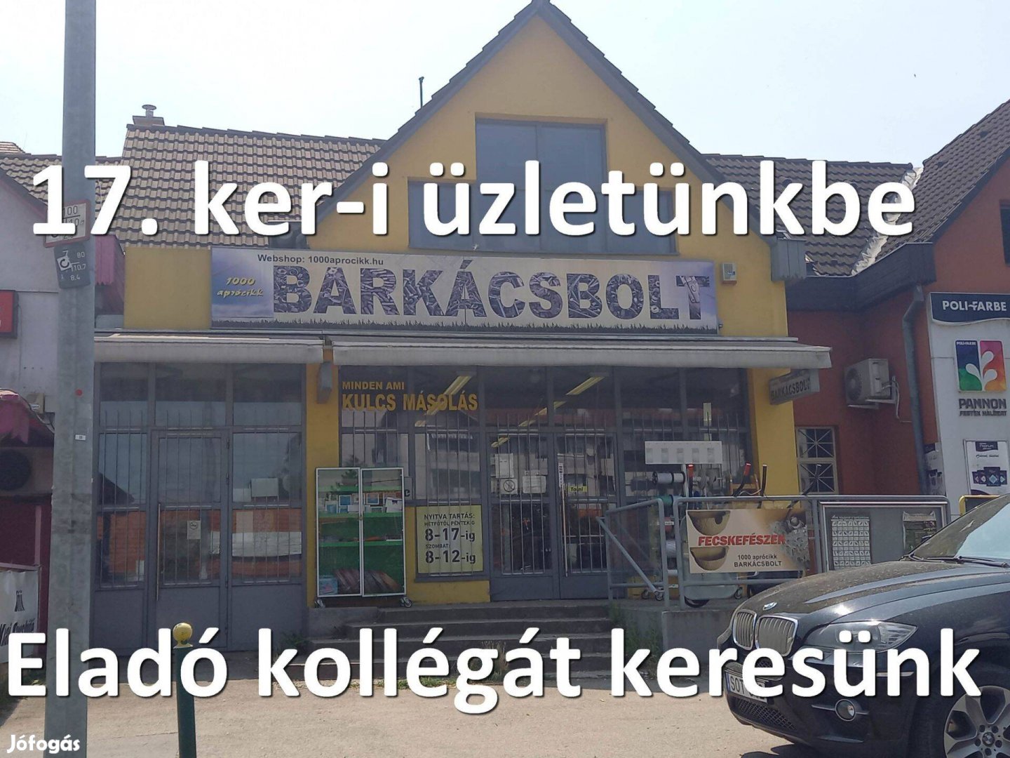 XVII kerületi barkácsboltba eladót keresünk!