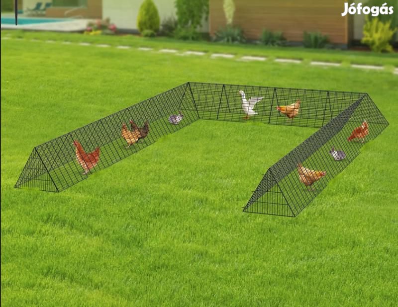 XXL Kültéri hordozható csirkealagút, tyúkkifutó, legeltető