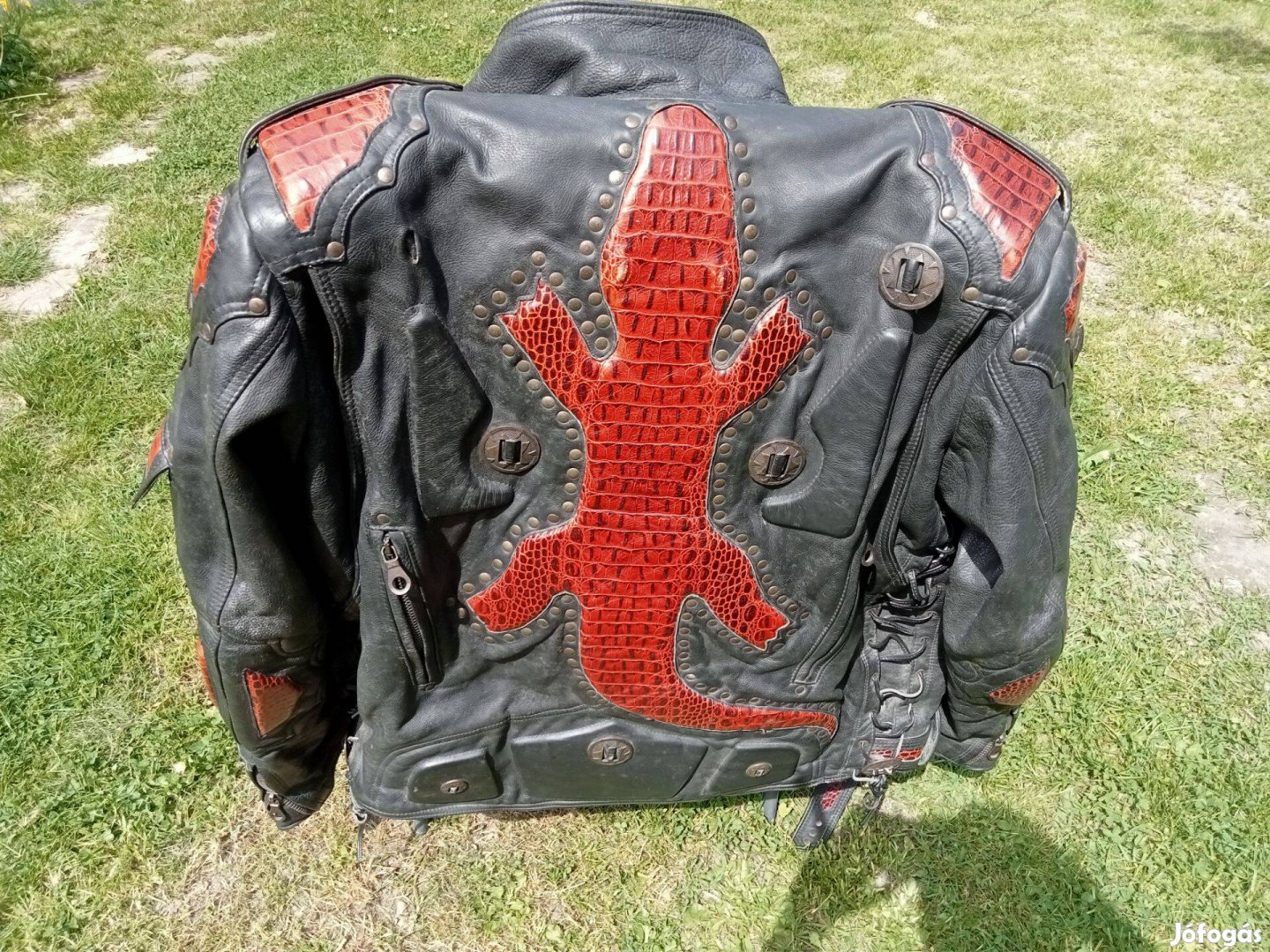 XXL nagyméretű motoros sport bőr kabát dzseki