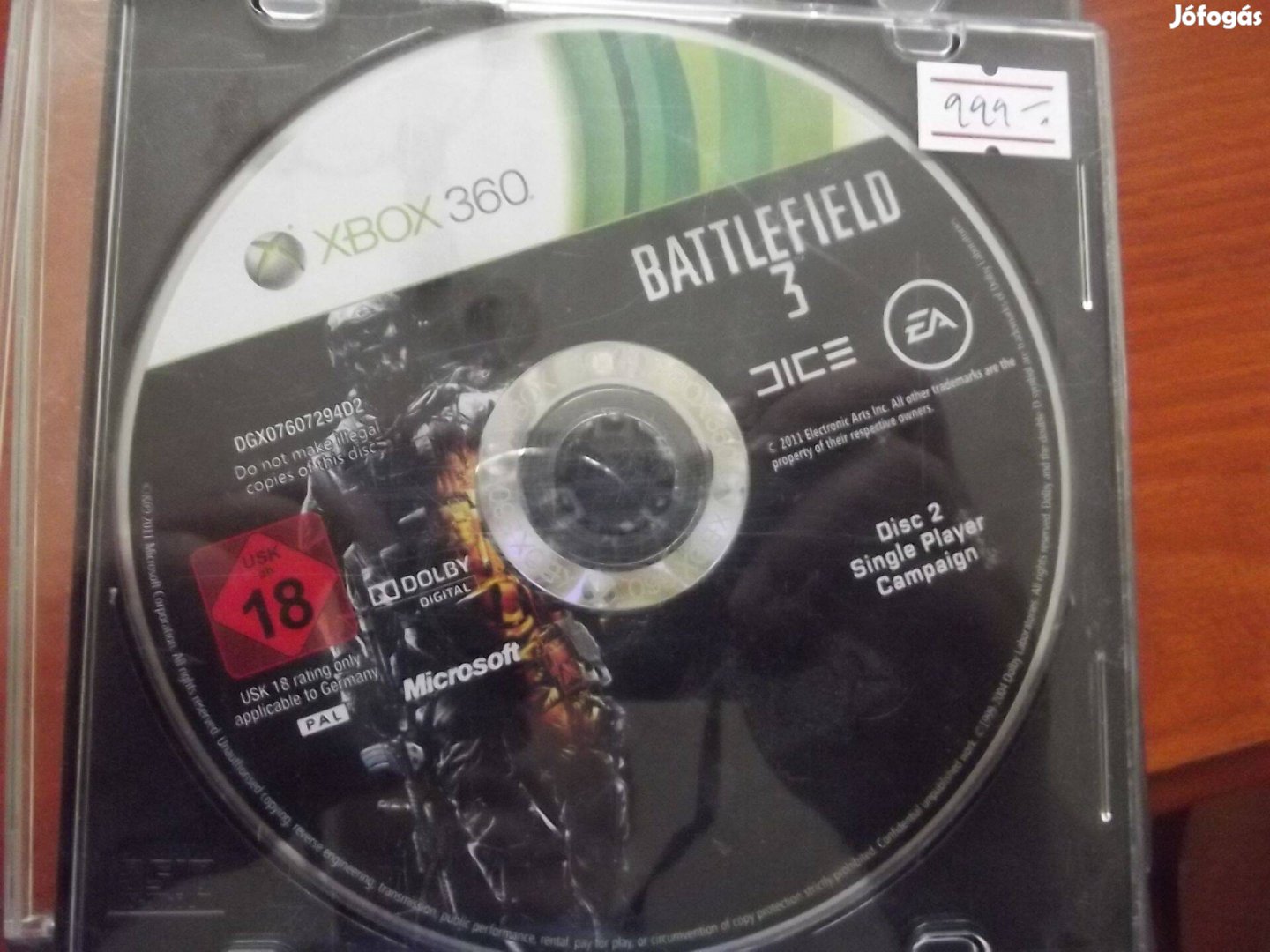 X-17 Xbox 360 Eredeti Játék : Battlefield 3 Disk 2