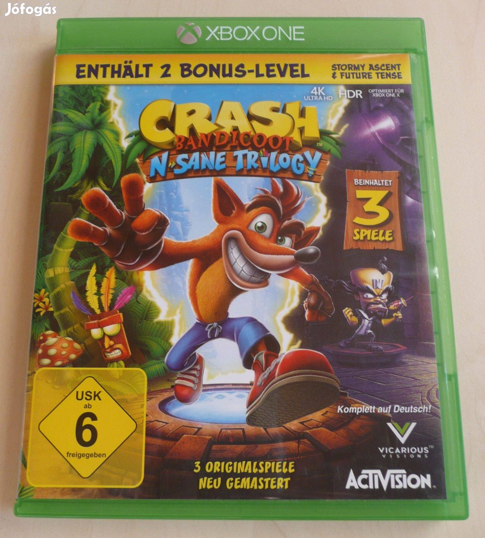 X Box ONE Crash Bandicoot N SANE Trilogy Játék