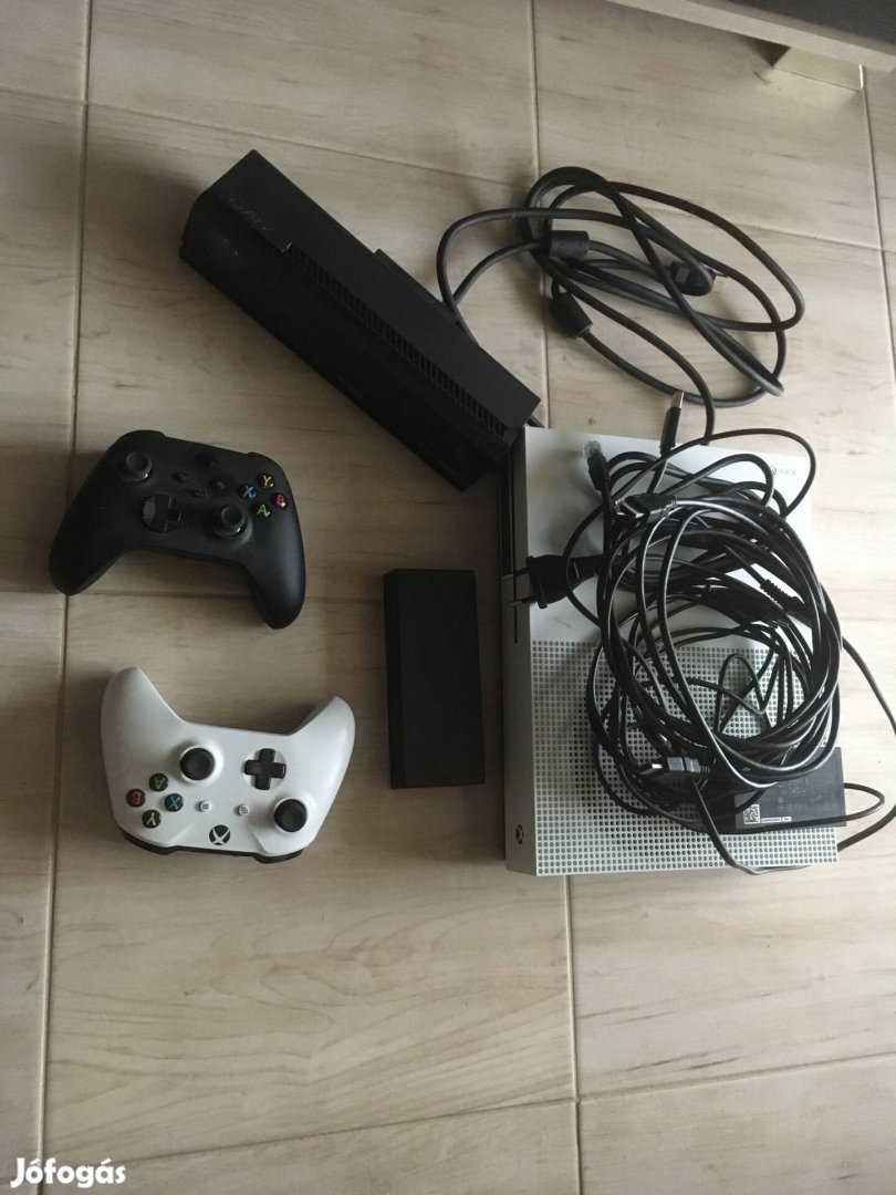 X-box one S 1TB+kinect+2db kontroller+3db játék