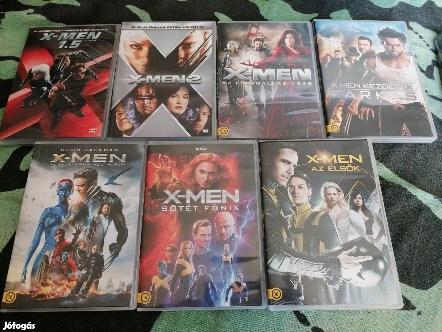 X-men 7 dvd (az első kettő dupla lemezes) 