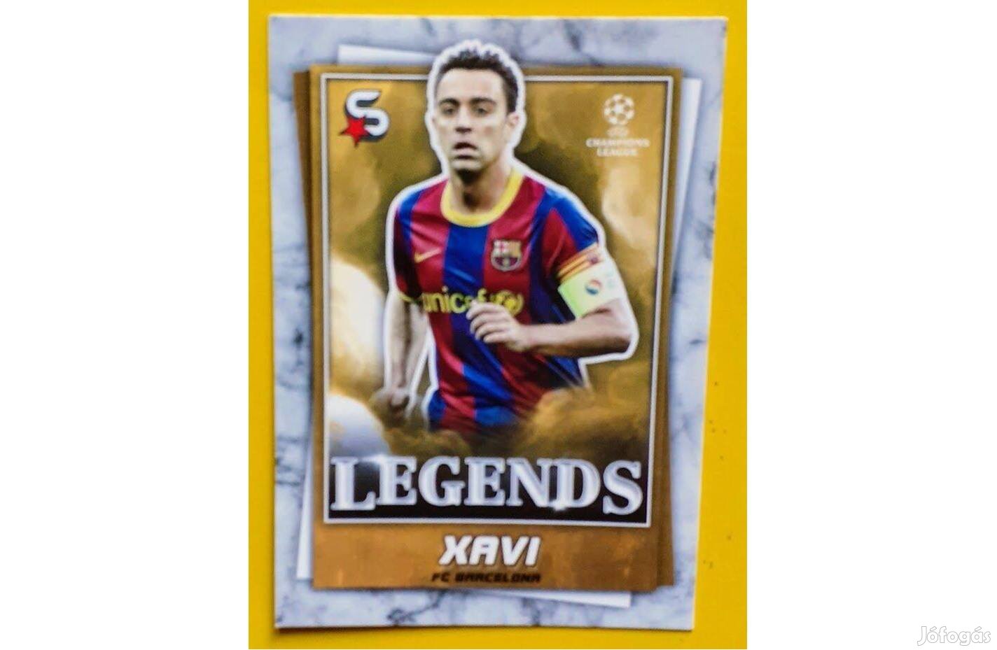 Xavi Barcelona Legends focis kártya Topps UEFA Super Stars 2022/2023