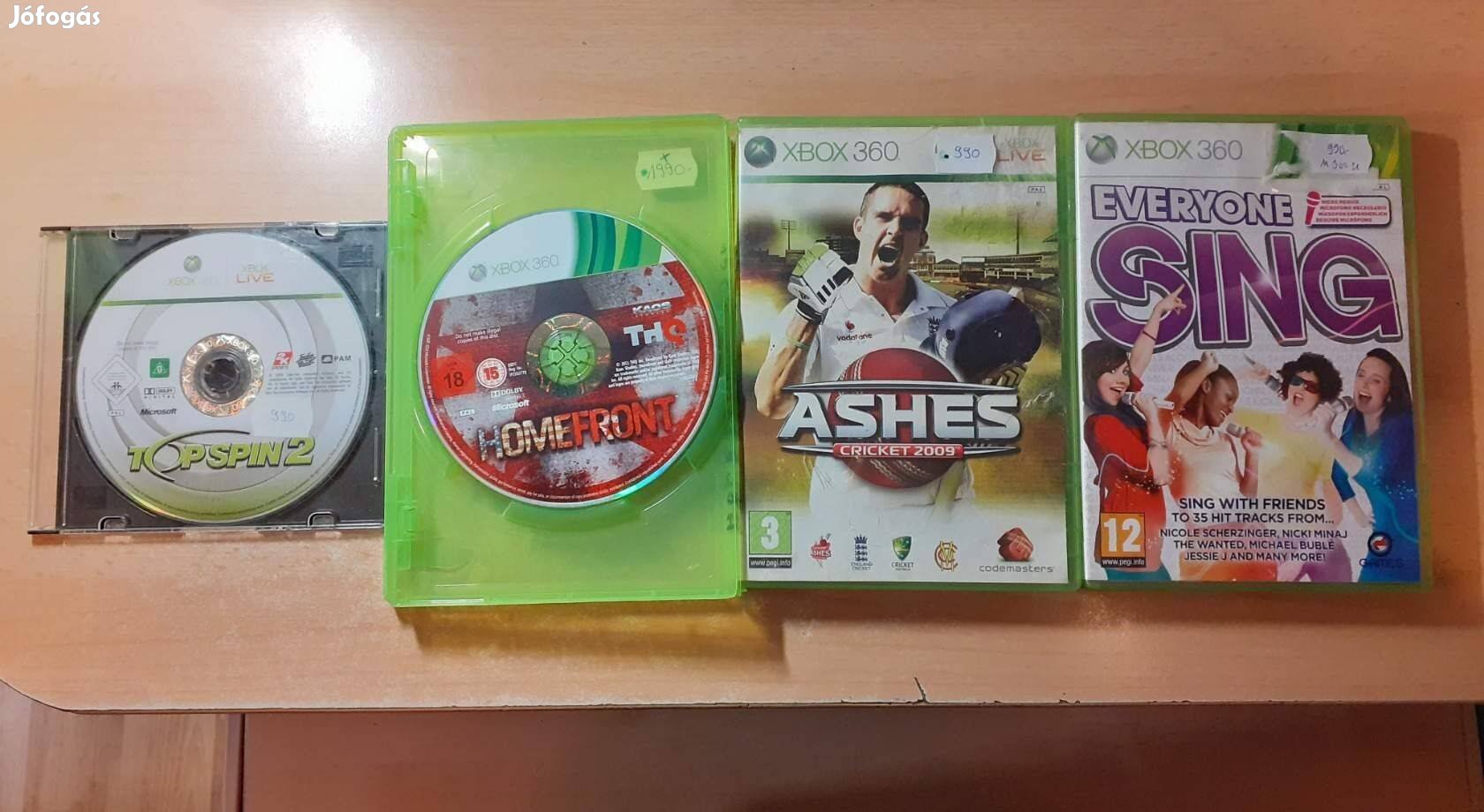 Xbox 360 Ashes Cricket 2009, Topspin 2, Homefront, Everyone Sing játék