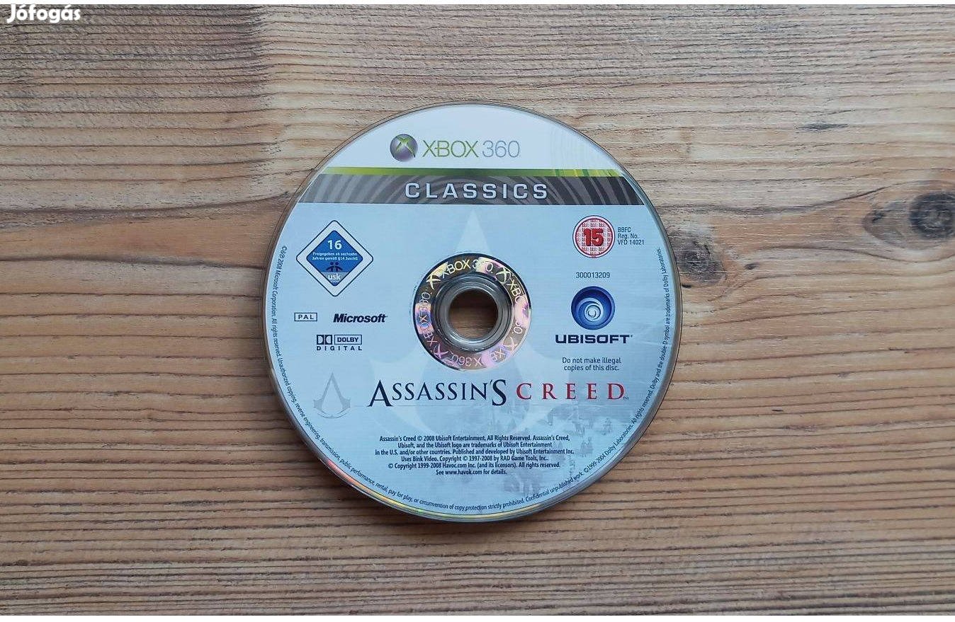 Xbox 360 Assassin's Creed játék Xbox ONE is