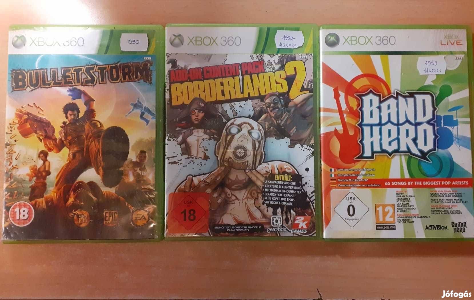 Xbox 360 Borderlands 2, Band Hero, Bulletstorm játékok !