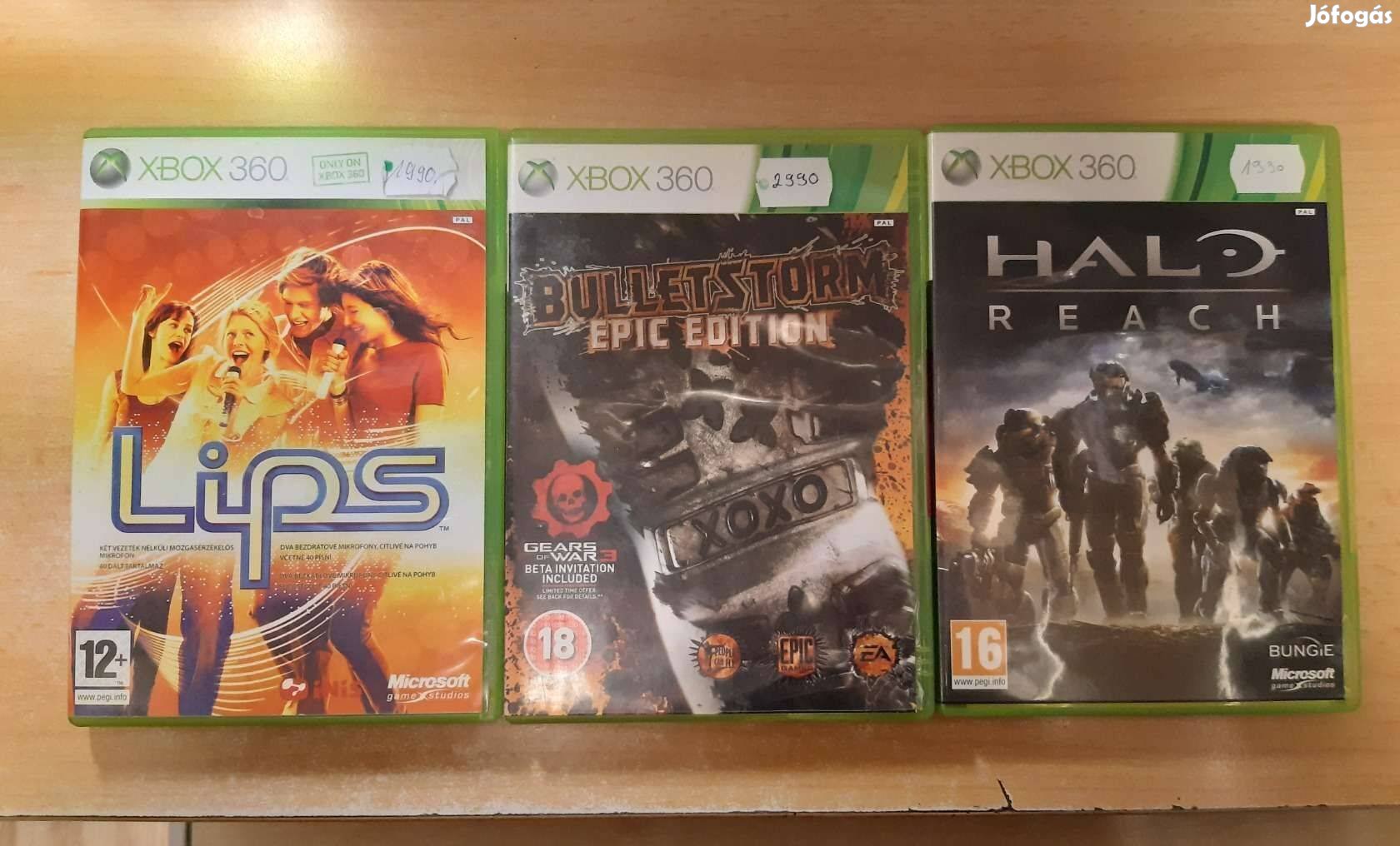 Xbox 360 Bulletstorm, Lips, Halo Reach Játékok !