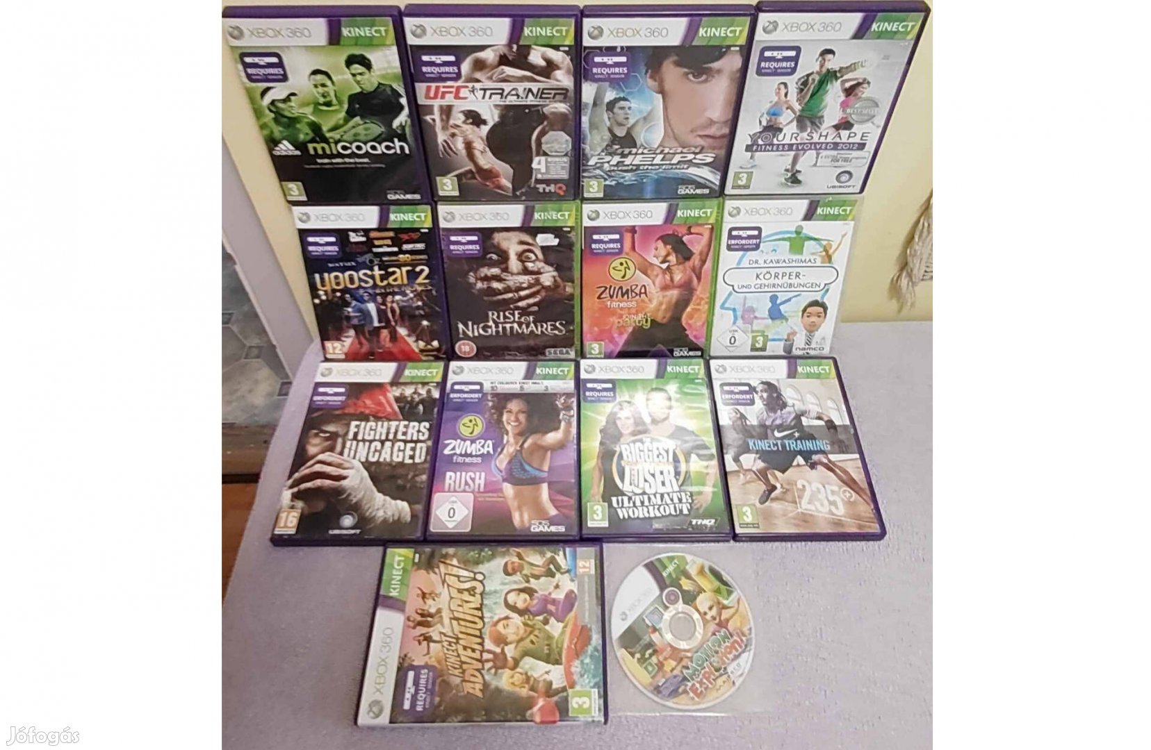 Xbox 360 Gyári Kinectes játékok 2000ft/darab