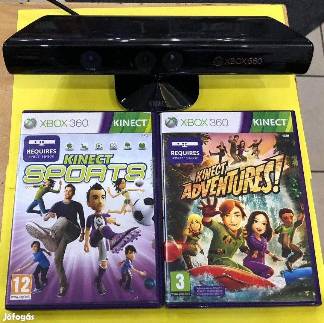 Xbox 360 Kinect + Kienct Adventures + Kinect Sport