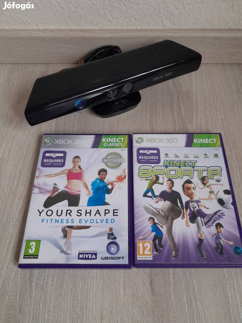 Xbox 360 Kinect + Kinect Sport és Your Shape lemezek