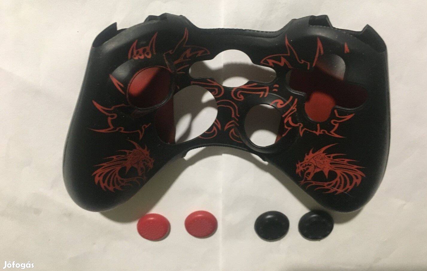Xbox 360 Kontroller fekete piros mintás szilikon védőtok