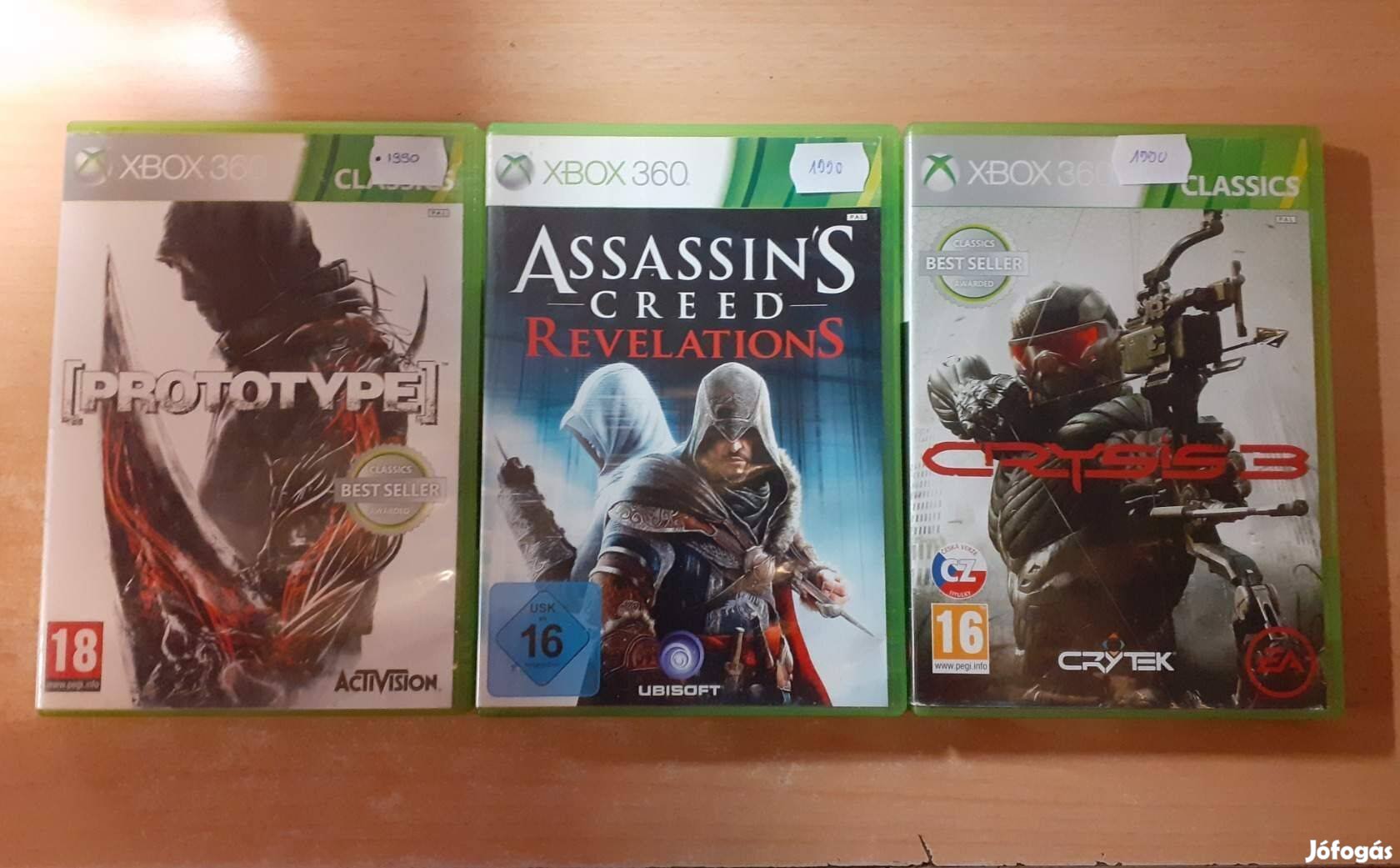 Xbox 360 Prototype, Assassin's Creed Revelations, Crysis 3 játék !