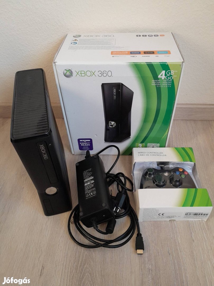 Xbox 360 S chippelt konzol + új vezetékes kontroller