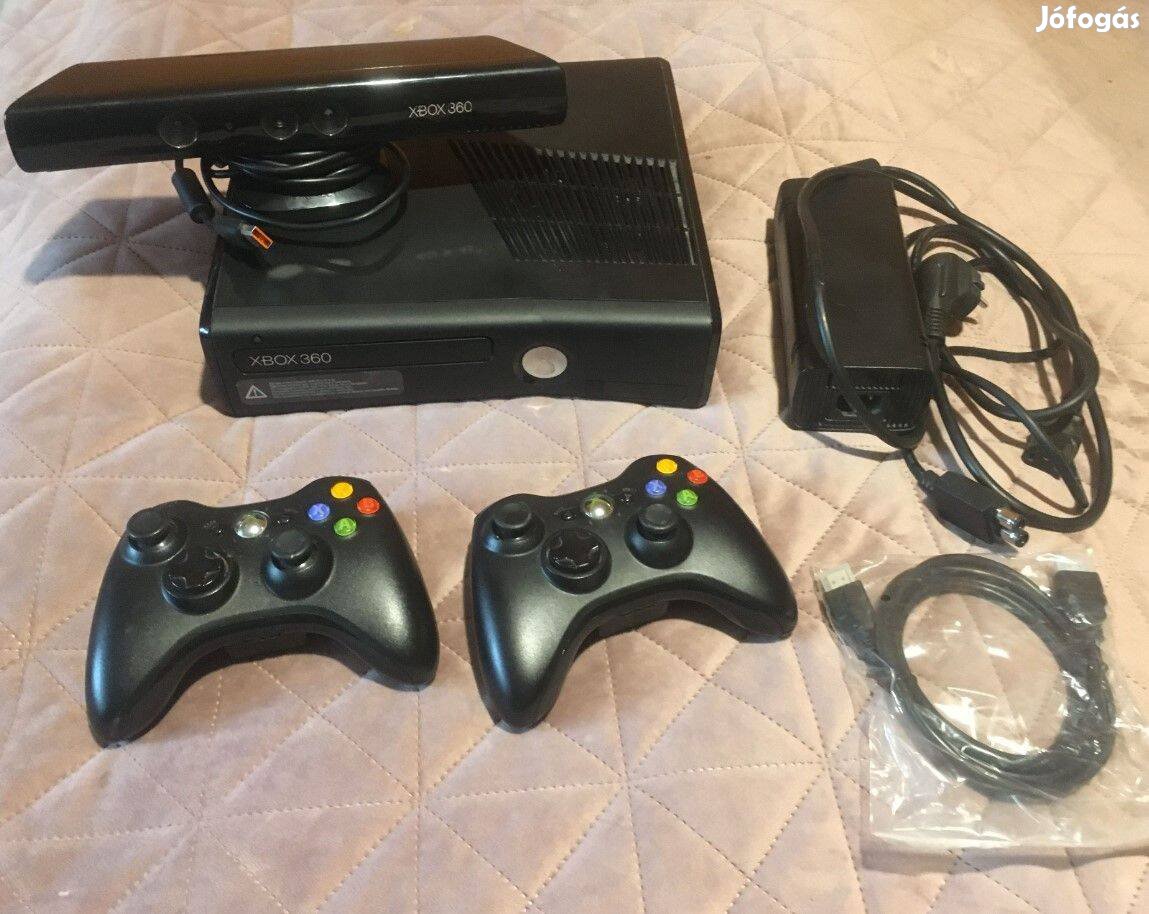 Xbox 360 Slim 500Gb Rgh Kinect 98 játékkal, 2 kontrollerrel,