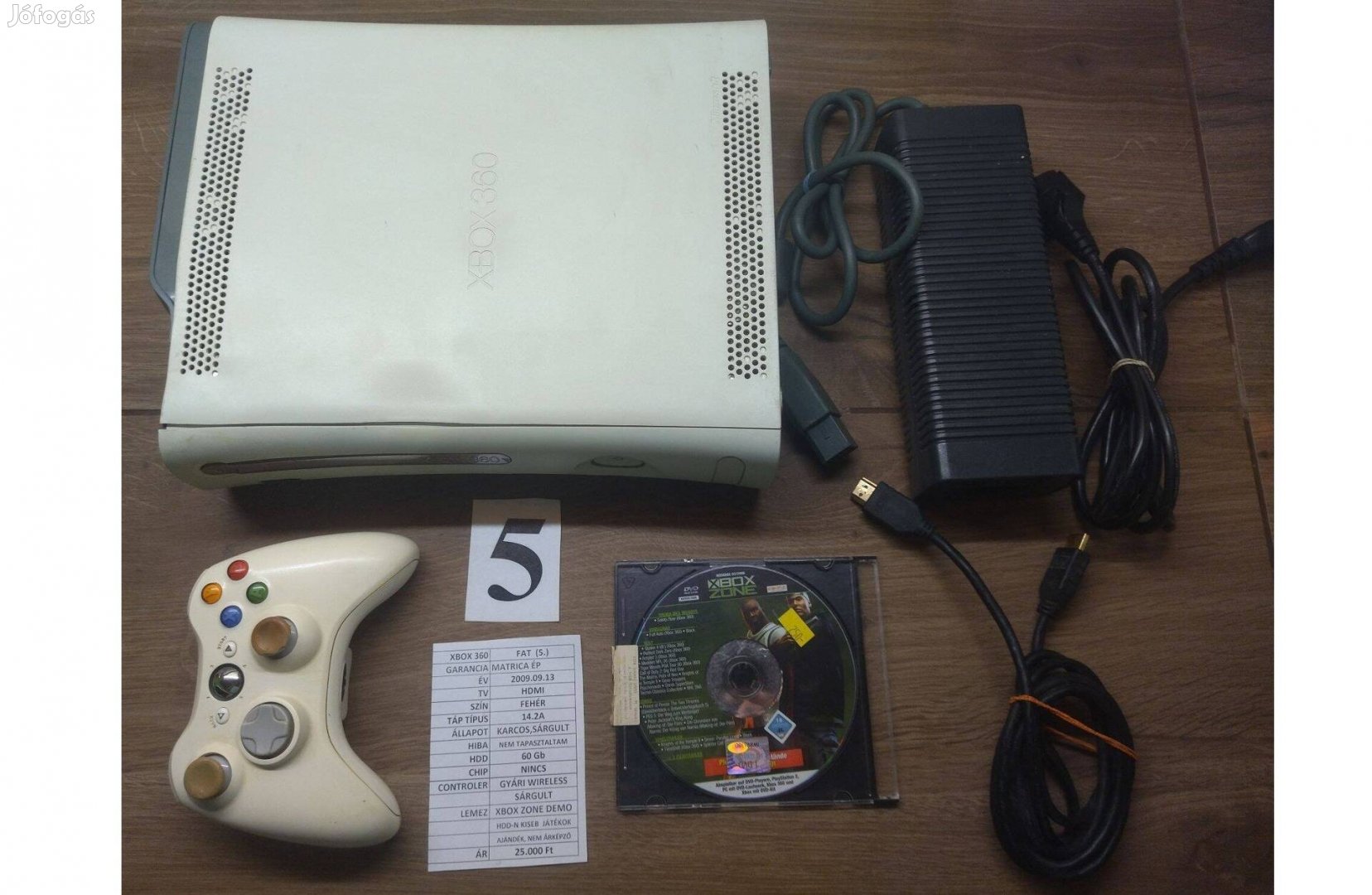 Xbox 360 fehér konzol pakk 2009. évi (5.) Ajándék játékkal