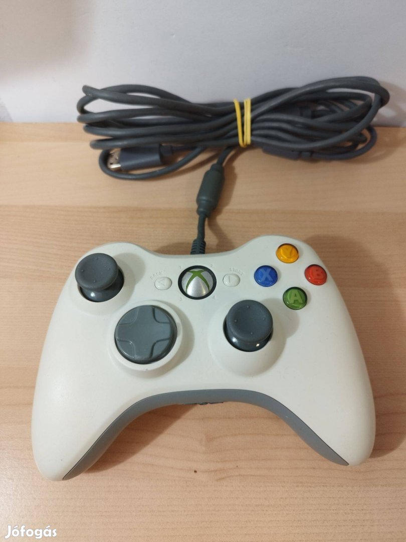 Xbox 360 vezetékes fehér eredeti kontroller, joystick eladó olcsón