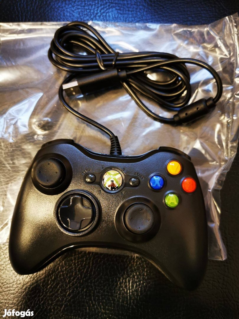 Xbox 360 vezetékes kontroller,üzletből, garival