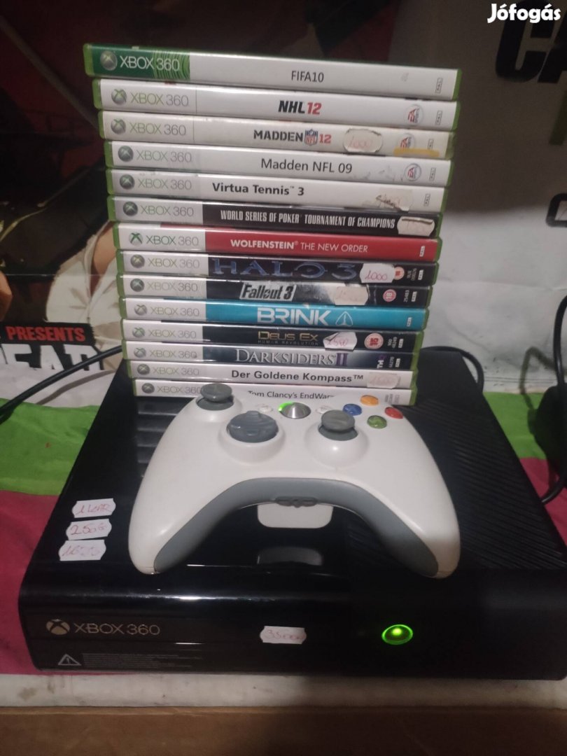 Xbox 360e 250Gb egy kar 14 játékkal 