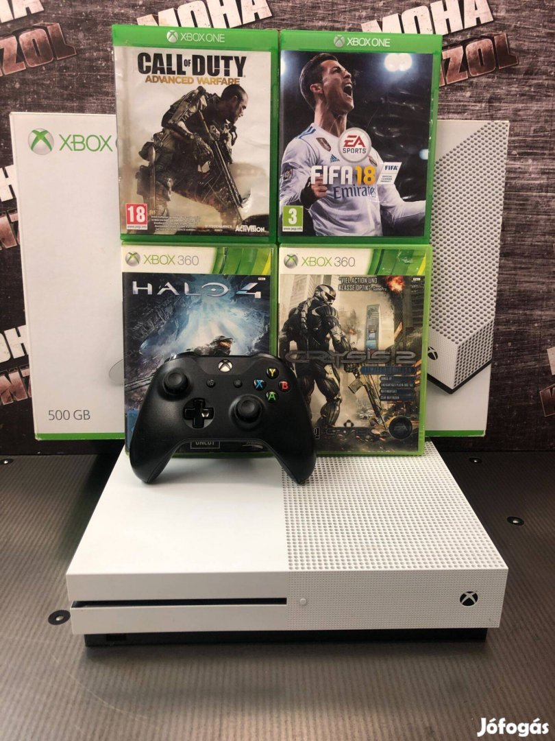 Xbox One S 500GB Konzol+4db Lemezes Játék Xbox One
