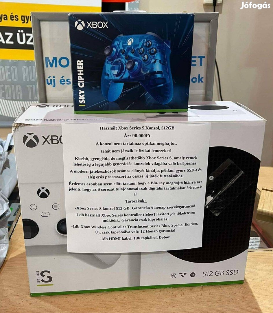 Xbox Series S, 512GB, sok tartozékkal, Garancia!