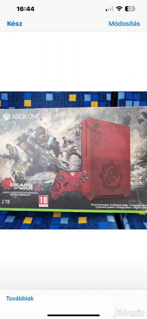 Xbox one egyedi piros 2tb