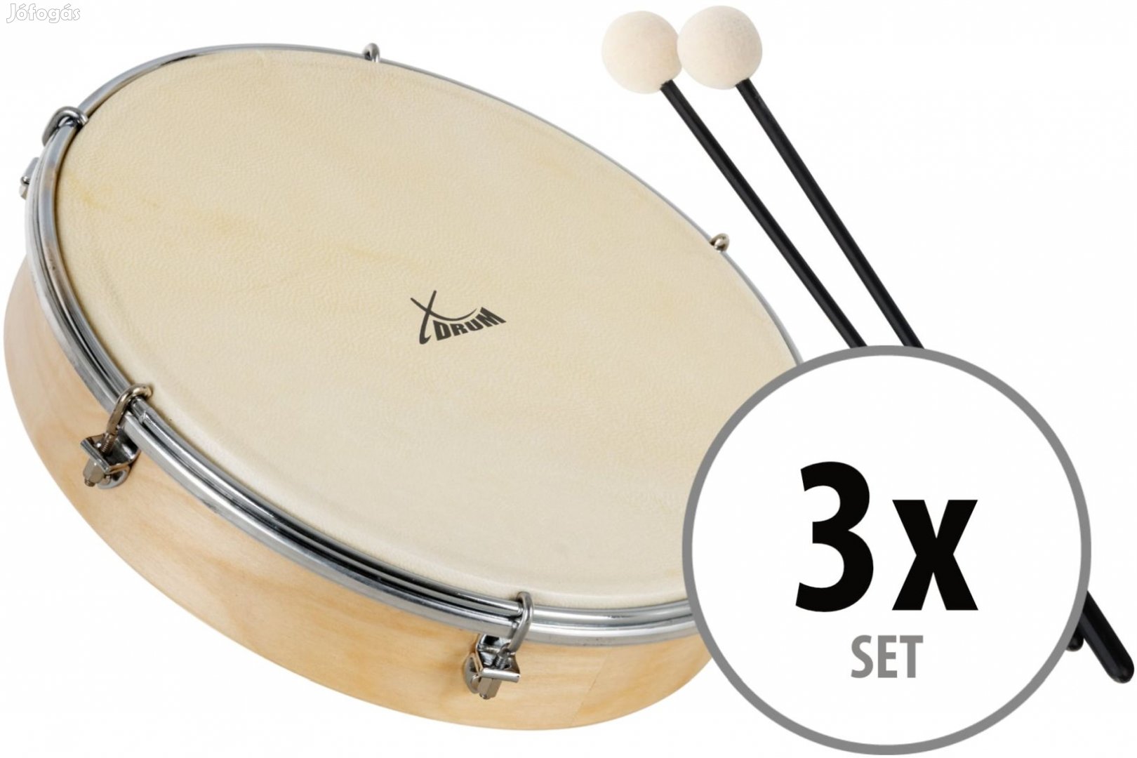 Xdrum HTM-10S 10" Kézi Dob Természetes Bőrrel 3db-os Szett