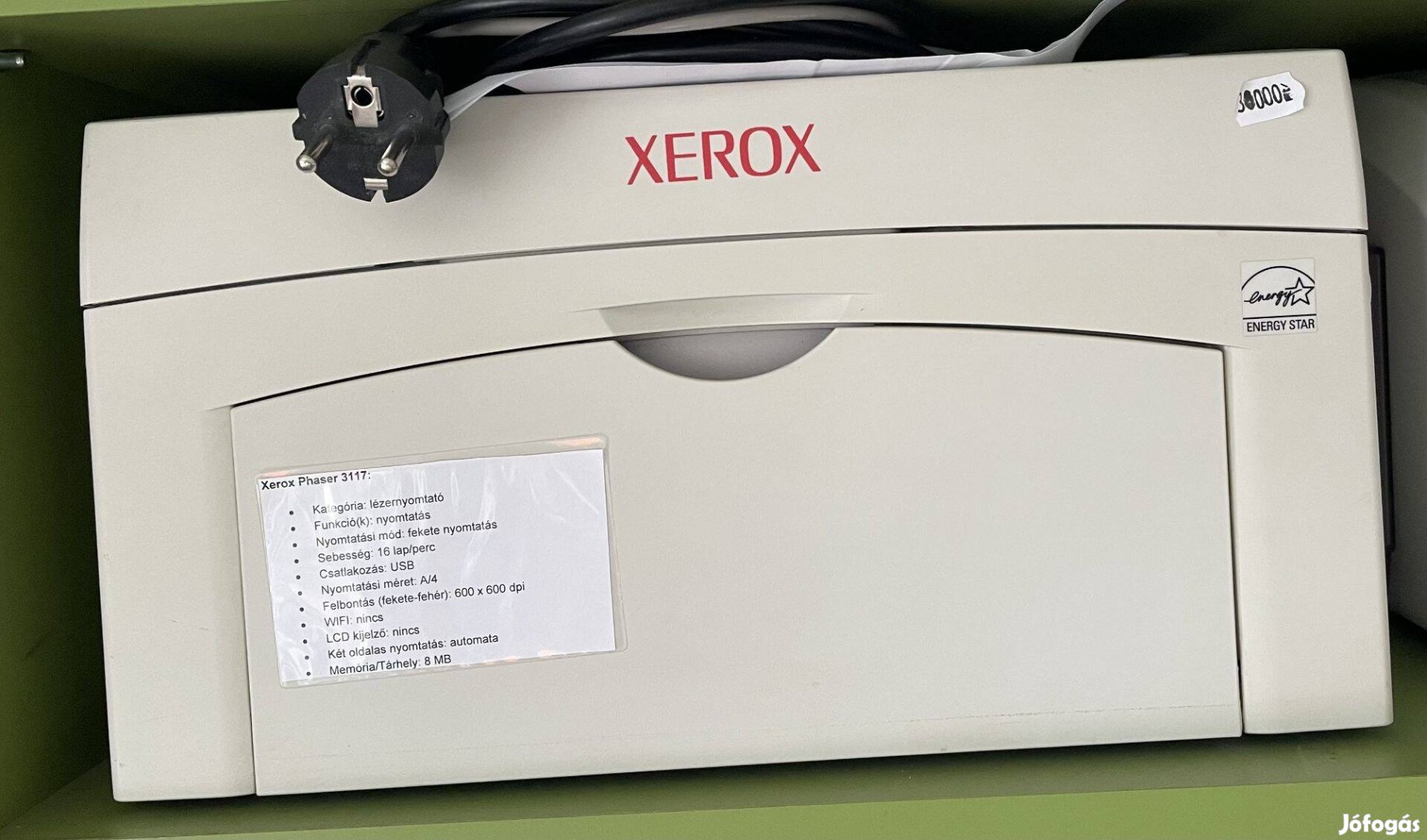 Xerox Phaser 3117 nyomtató/lézernyomtató. 1 év garanciával