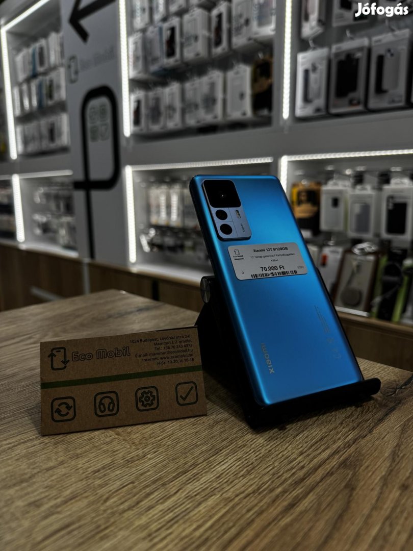 Xiaomi 12T Kártyafüggetlen 128 GB 8 GB Ram, 12 hó garancia