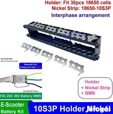Xiaomi E-Roller DIY Szett Rack+Nikkel+BMS 10S 3P 20A (5230)