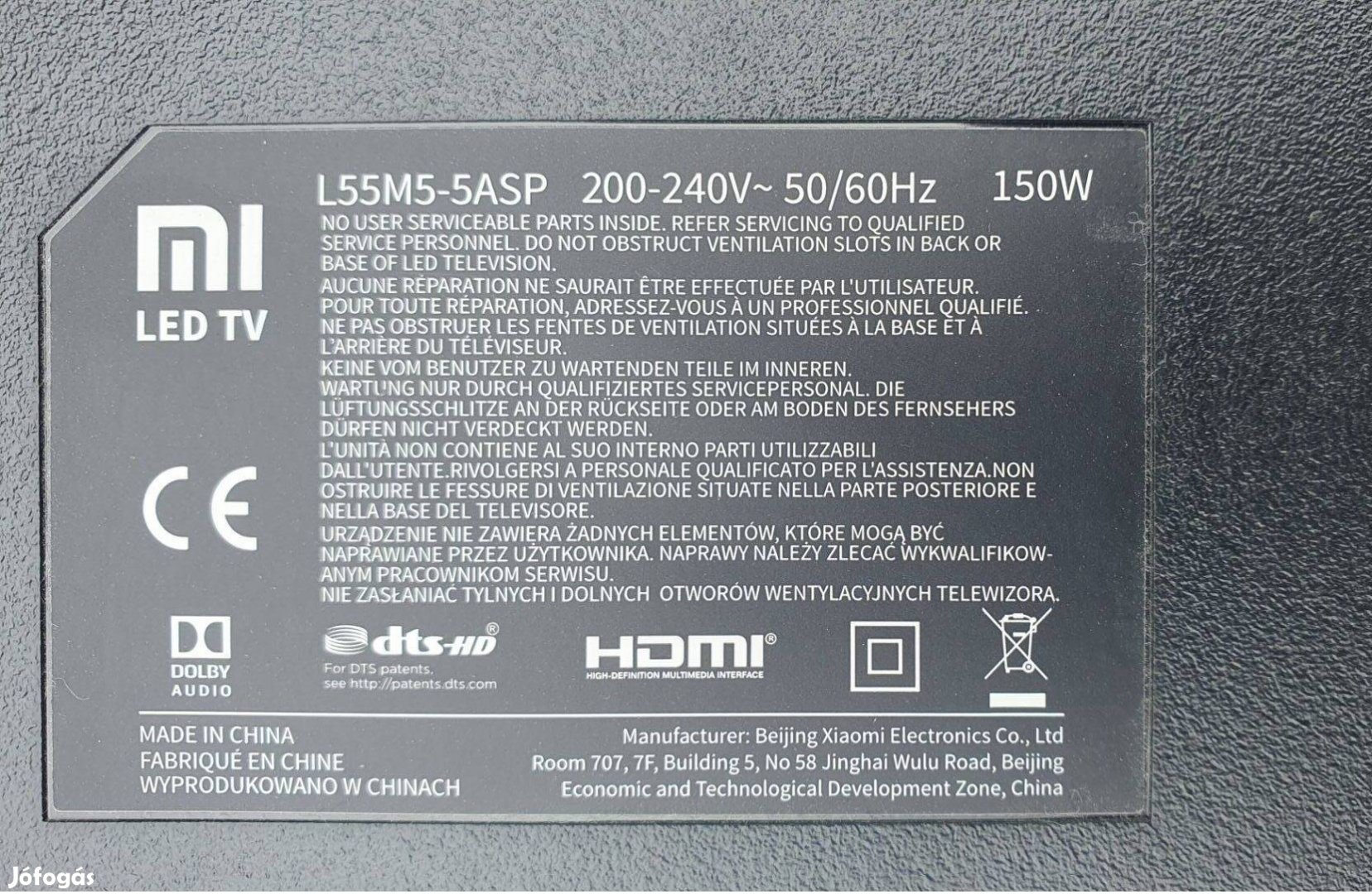 Xiaomi MI Smart 4K L55M5-5ASP LED Tv panelek TD.MS6886.793
