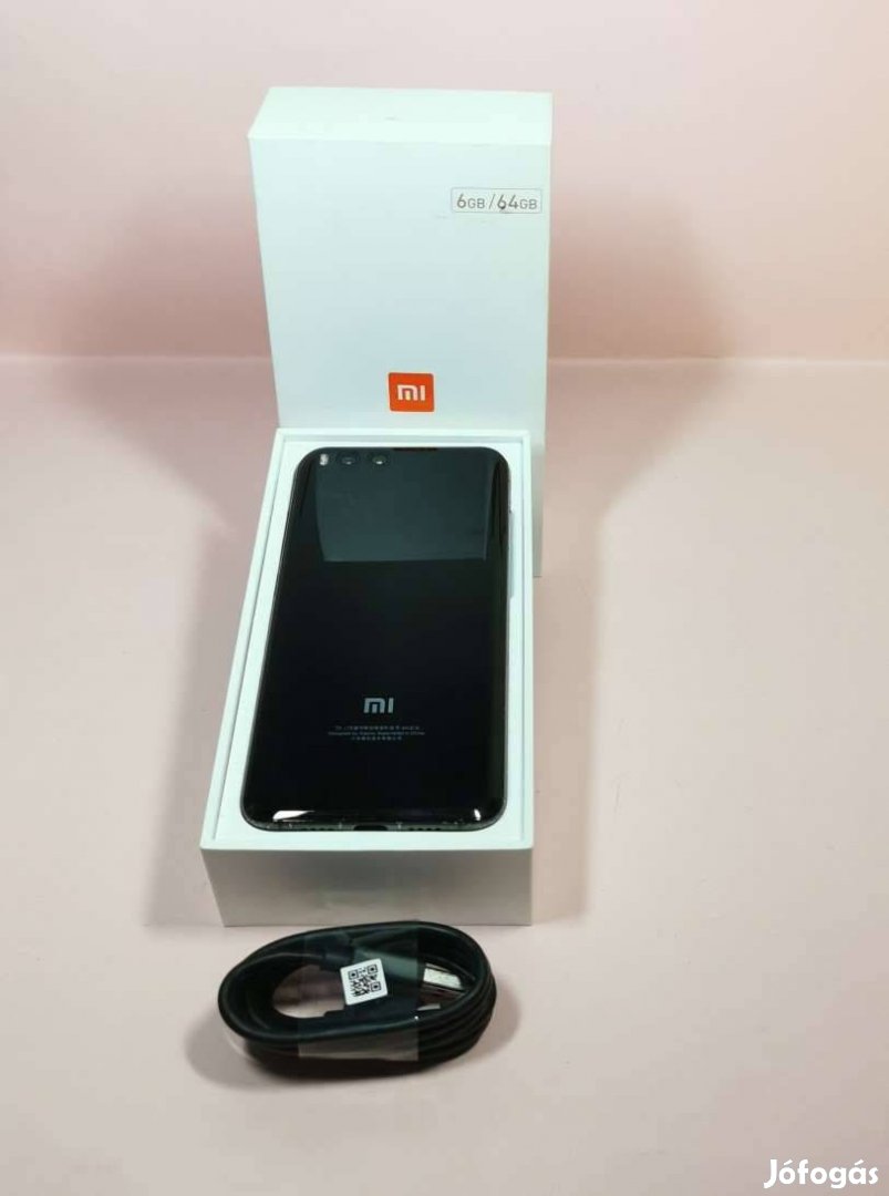 Xiaomi Mi6 64GB,Fekete,Kártyafüggetlen jó állapotú mobiltelefon dobozá