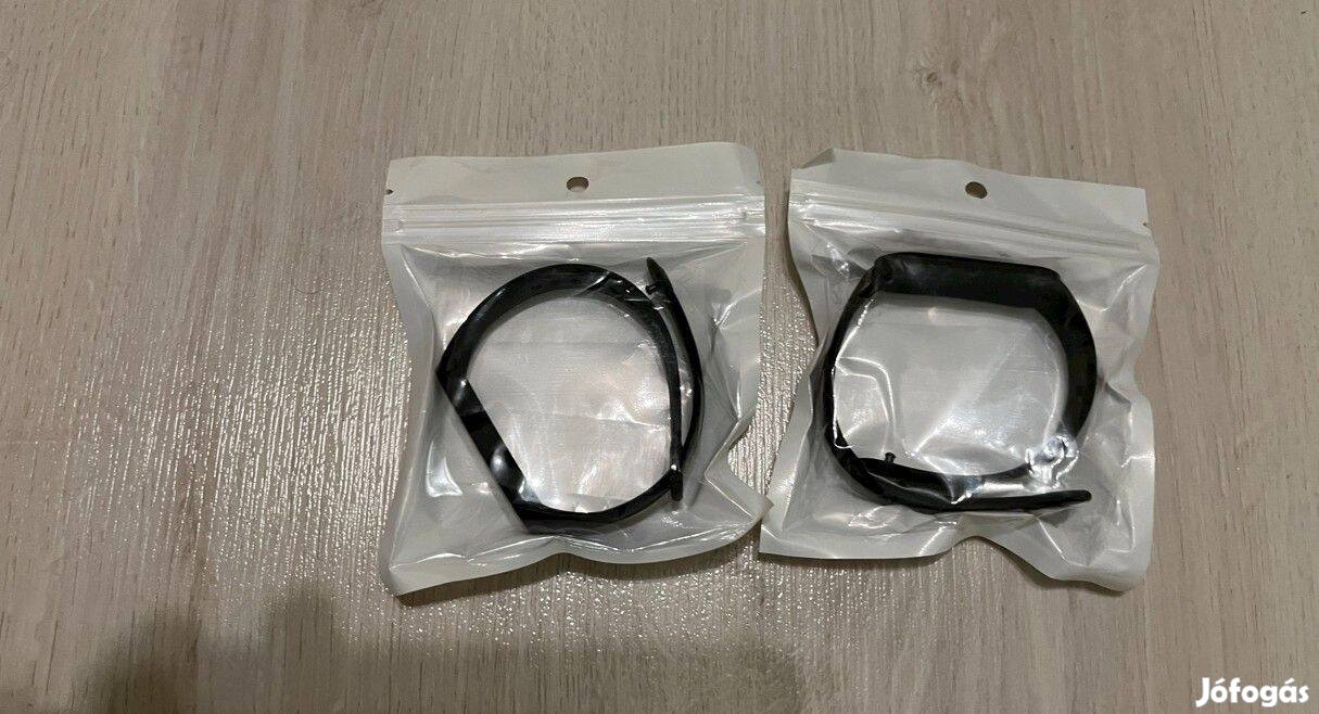 Xiaomi Mi Band 5 és 6 új fekete szilikon szíj 2db