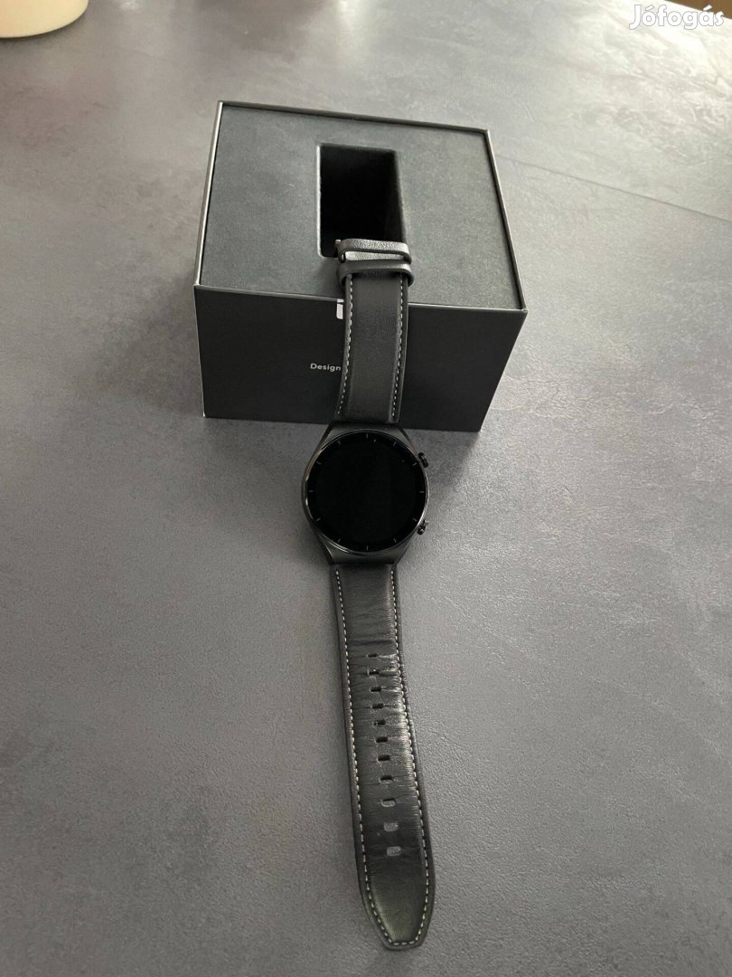 Xiaomi Mi Watch S1 okosóra fekete bőrszíjjal, jótállással+2 pótszíjjal