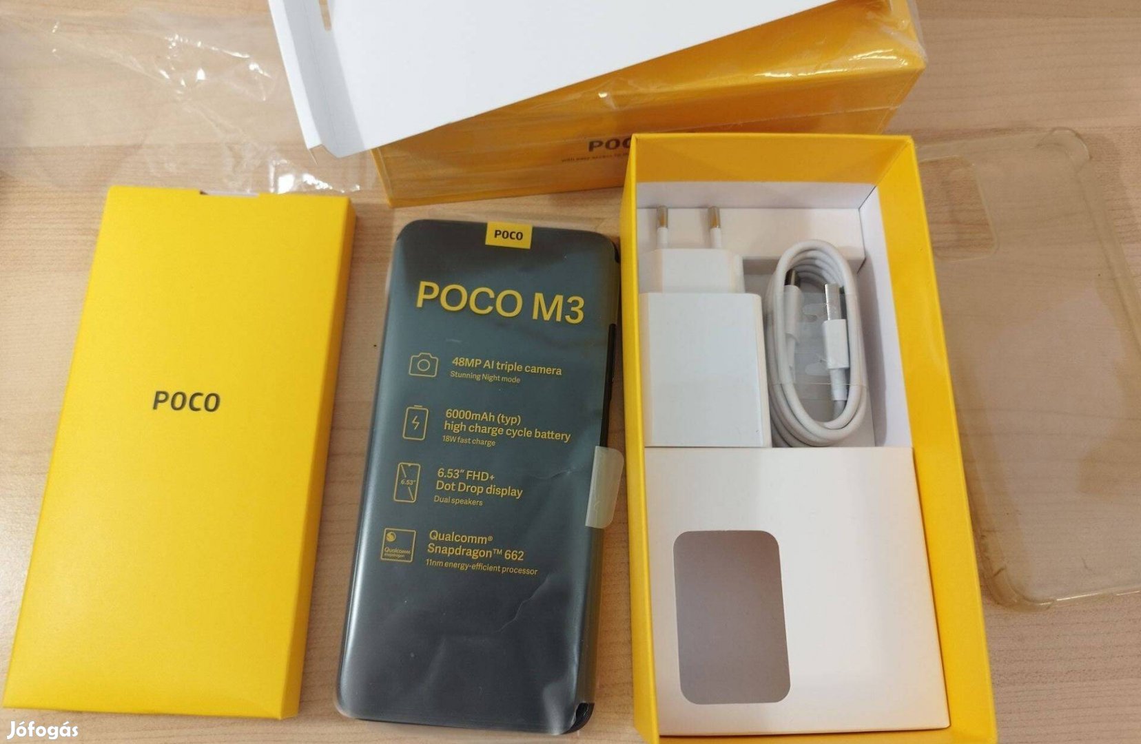 Xiaomi Poco M3 4/64GB 6000mAh mobiltelefon dobozával eladó