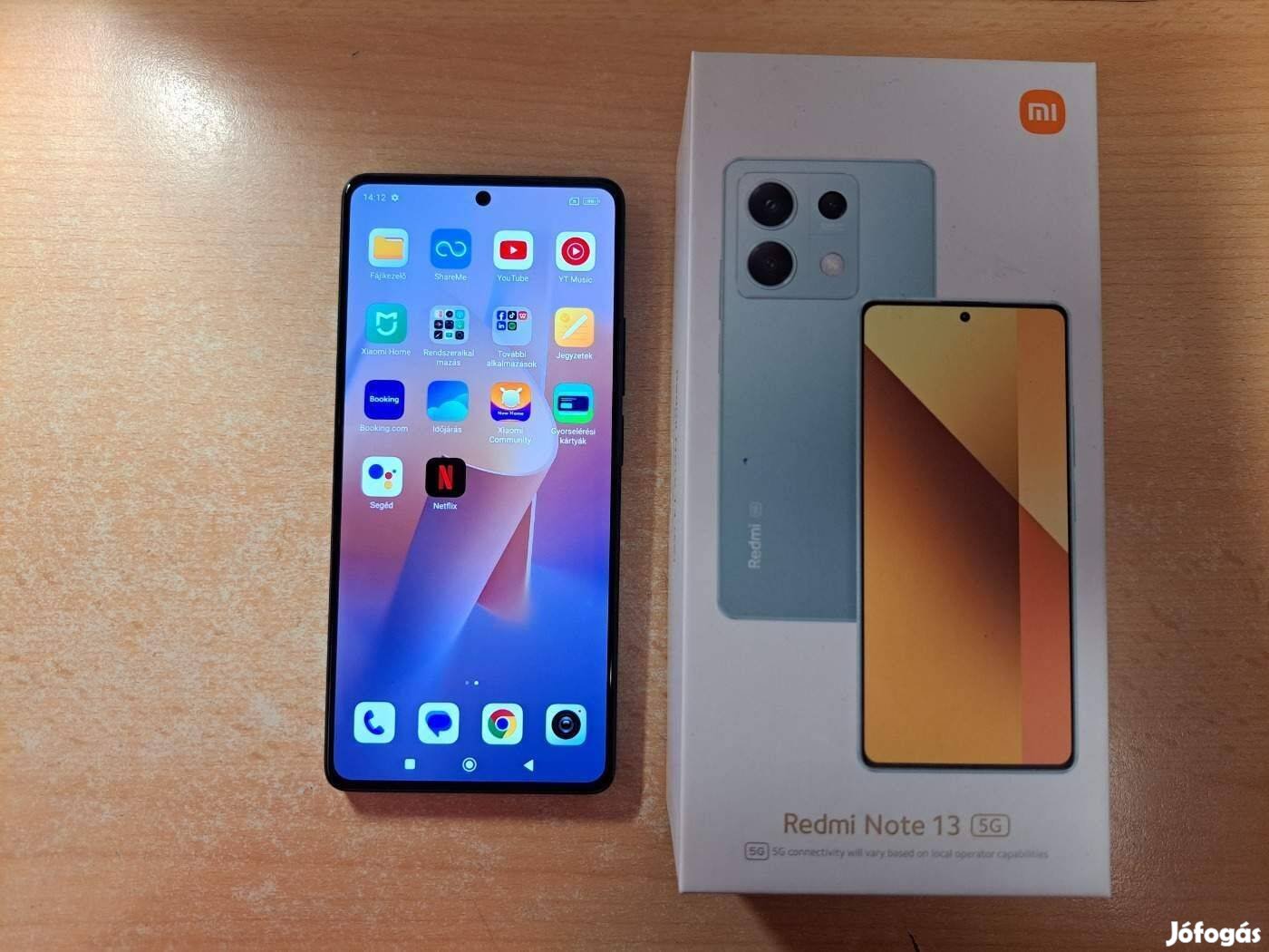 Xiaomi Redmi Note 13 5G 8+4/256GB Dual Újszerű Black Garival !