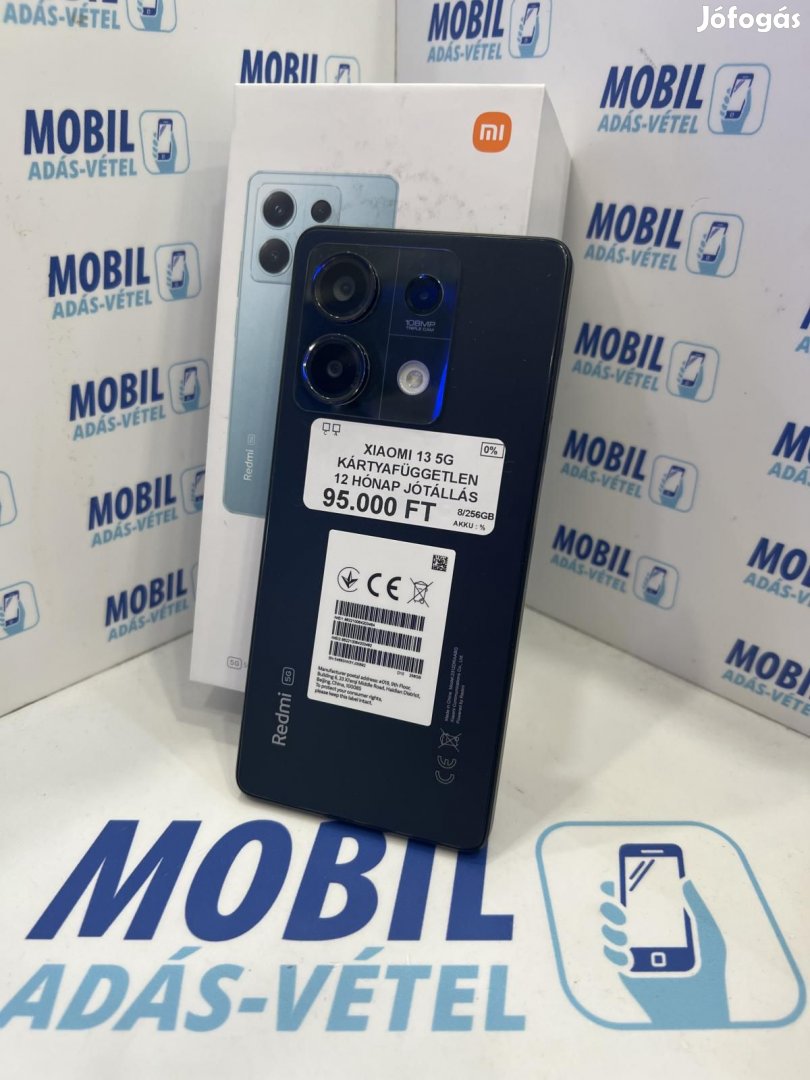 Xiaomi Redmi Note 13 5G Kártyafüggetlen 256 GB, 12 hó garancia