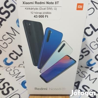 Xiaomi Redmi Note 8T|Új|Fekete|Kétkártyás (Dual Sim)