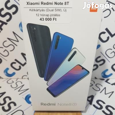 Xiaomi Redmi Note 8T|Új|Fekete|Kétkártyás (Dual Sim)