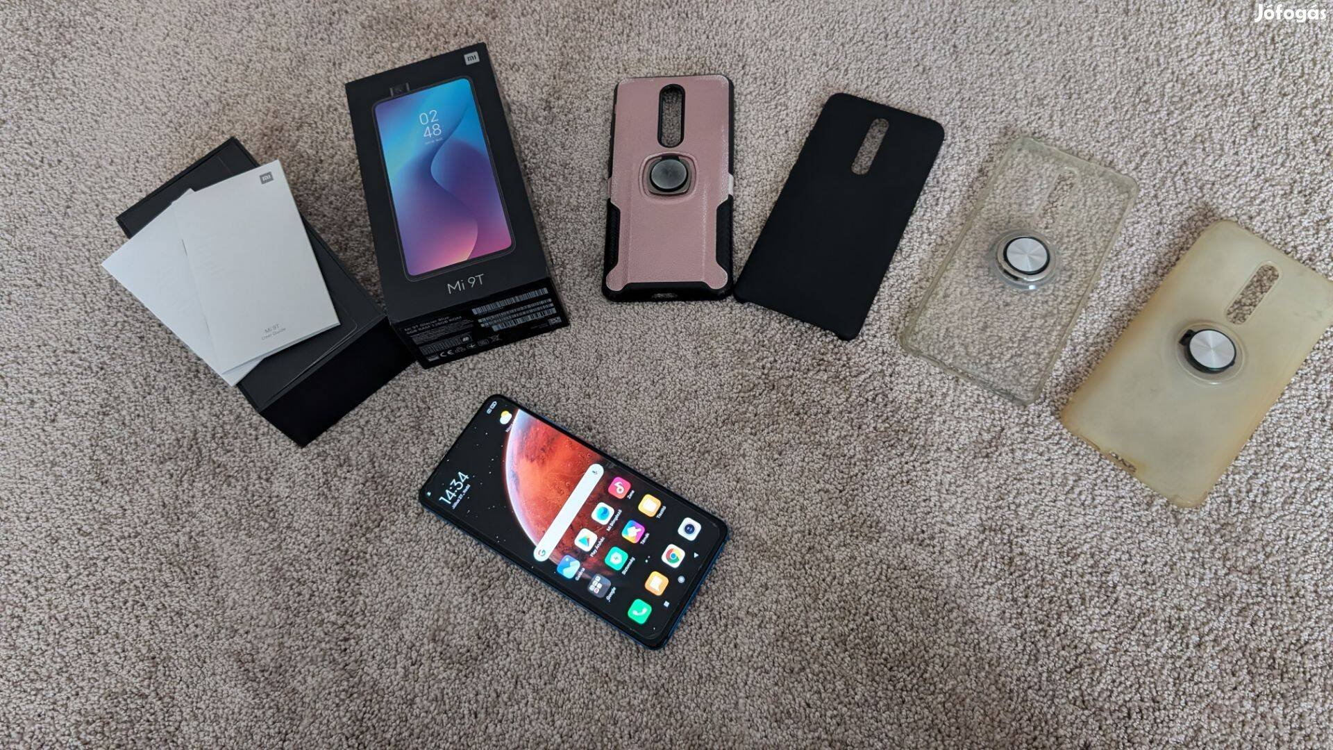 Xiaomi mi 9T kártyafüggetlen, kék színű, megkímélt gyári hibátlanul üz