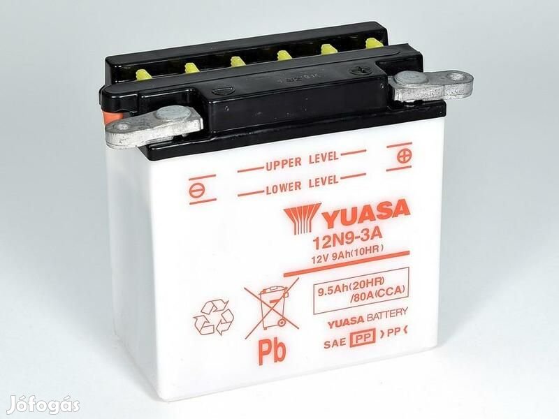 YUASA hagyományos akkumulátor savcsomag nélkül - 12N9-3A