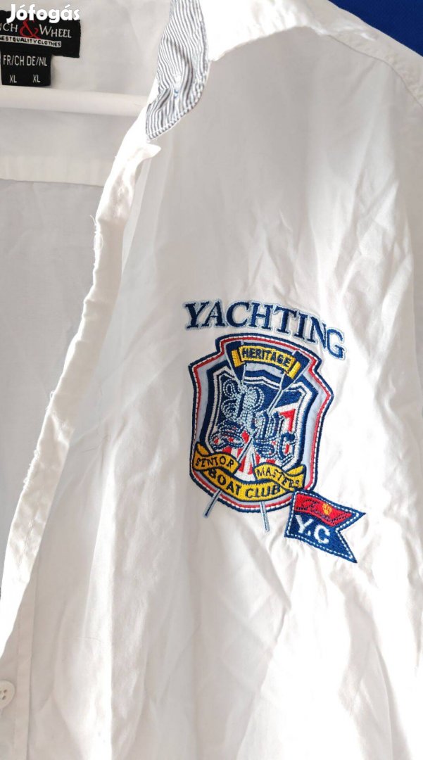 Yachting fehér pamut férfi ing XL